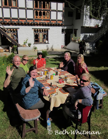 Group at lunch in Bumthang