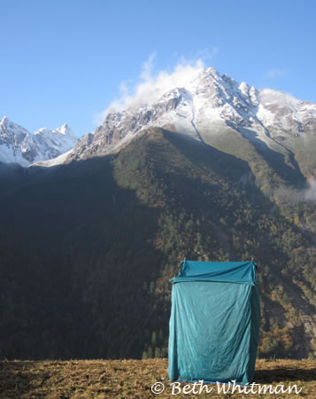 Pit Toilet at Camp Laya - best view in town