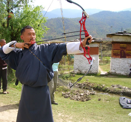 Tshering with bow