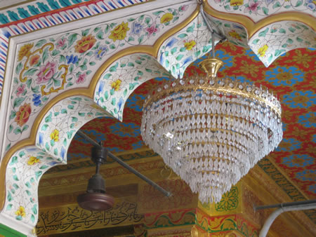 Chandelier at mosque in Delhi