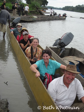 Group on boat in the Sepik River
