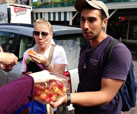 Our hilarious guide, Santino, during the Savor Seattle Pike Place Market tour