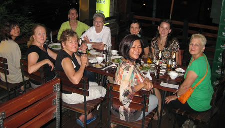 Group at dinner in Saigon