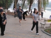 Exercising at Hoan Kiem Lake