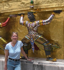 Beth Whitman at Temple in Bangkok