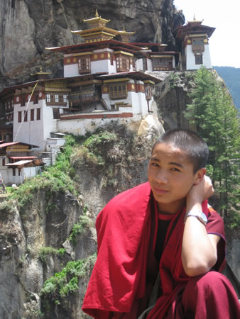 Monk at Tigers Nest Bhutan 