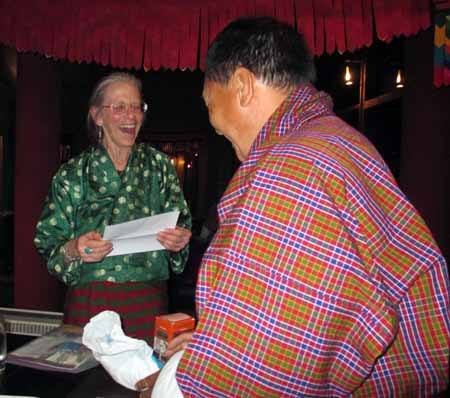 Sharing a laugh with Bhutanese guide