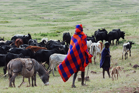 Masai at Ngorongoro caldera