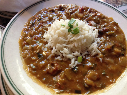 Shrimp ettoufee at Tujagues