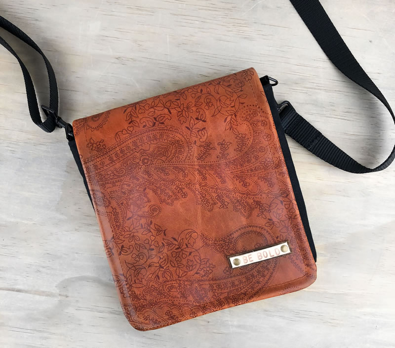 Cross Body Leather Purse Travel Bag in Rust