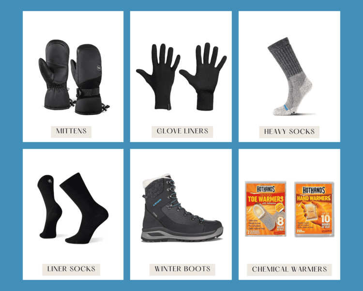 Lapland Tour Packing List - Feet and Hands