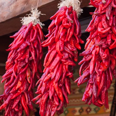 Hanging Red Chile Peppers